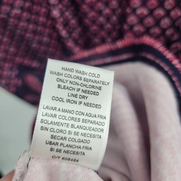 Gabby Skye 8 Quarter Sleeve Heather Print Sheath Dress Pink Blue - Picture 8 of 9